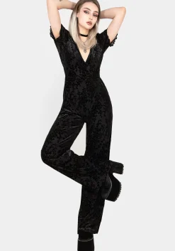 Lilias Devoré Velour Mesh Jumpsuit