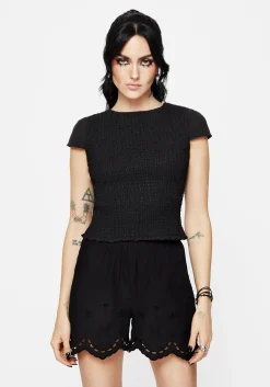Litha Cotton Shirred Boat Neck Tee
