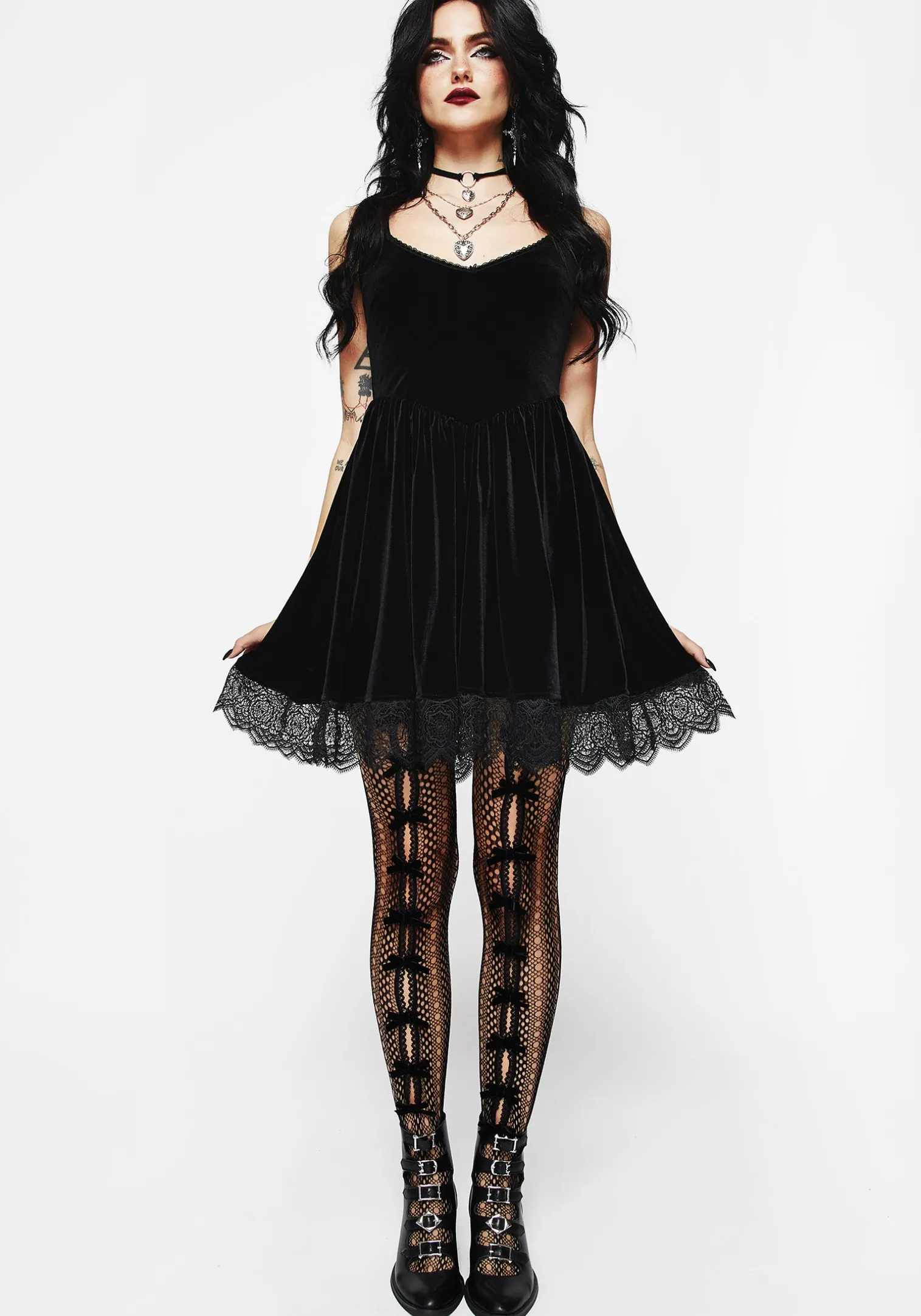 Love Bow Cut Out Tights
