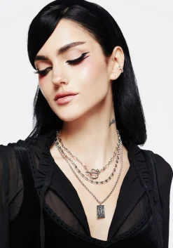 Lovers Tarot Layered Multichain Necklace