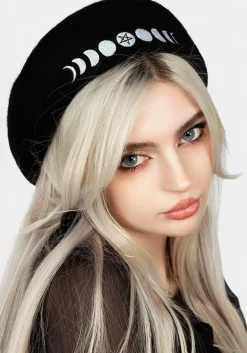Lunar Embroidered Beret