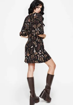 Luthien Shoulder Button Detail Mini Smock Dress