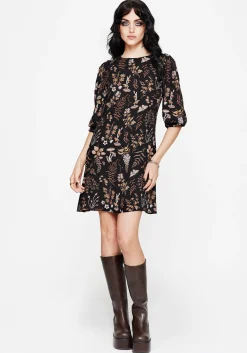 Luthien Shoulder Button Detail Mini Smock Dress