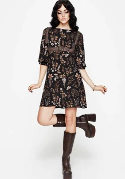 Luthien Shoulder Button Detail Mini Smock Dress