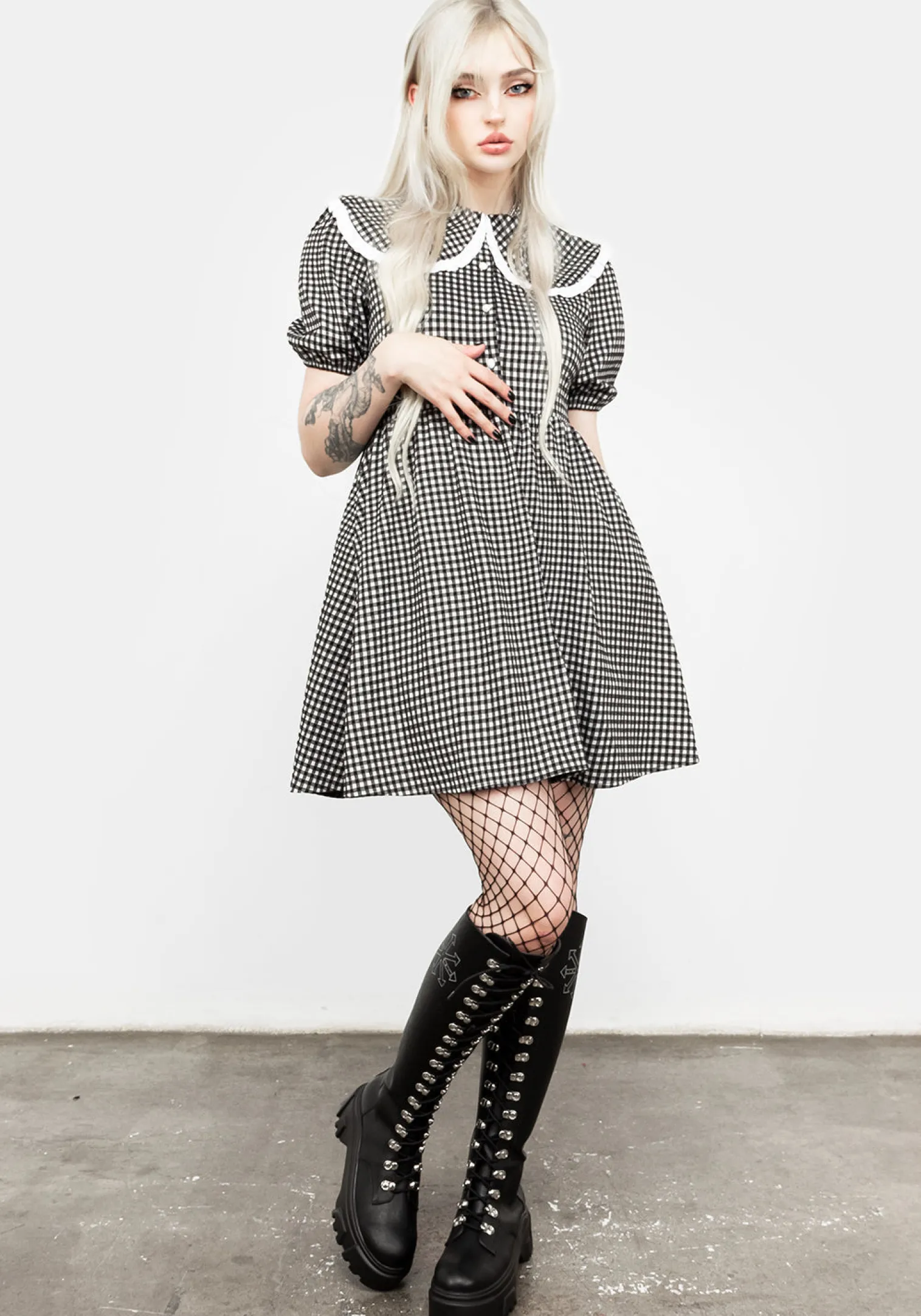 Mabel Gingham Collared Dress