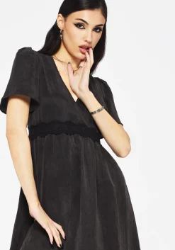 Maeve Lyocell Blend Lace Detail Maxi Dress
