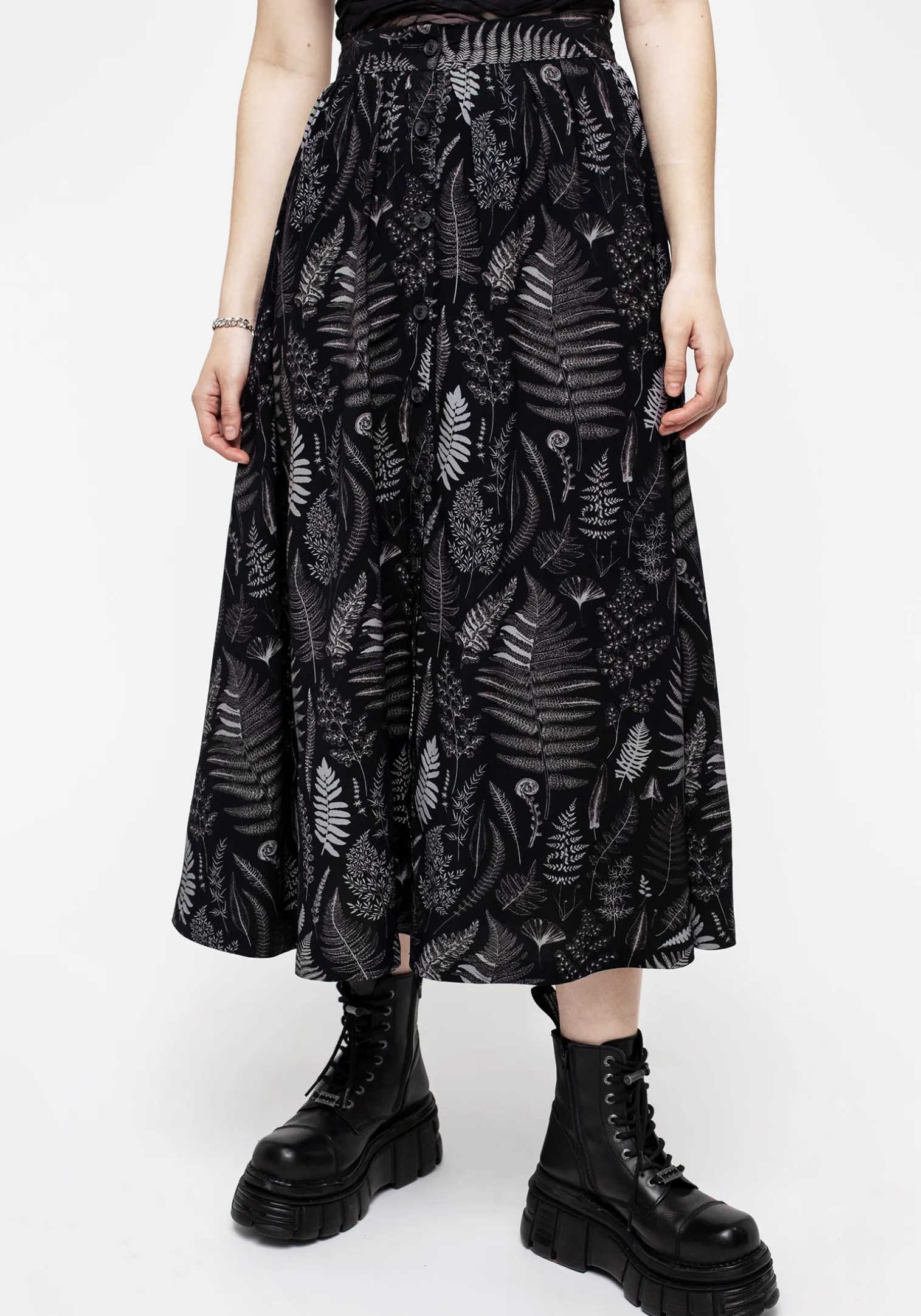 Maidenhair Button Up Midi Skirt