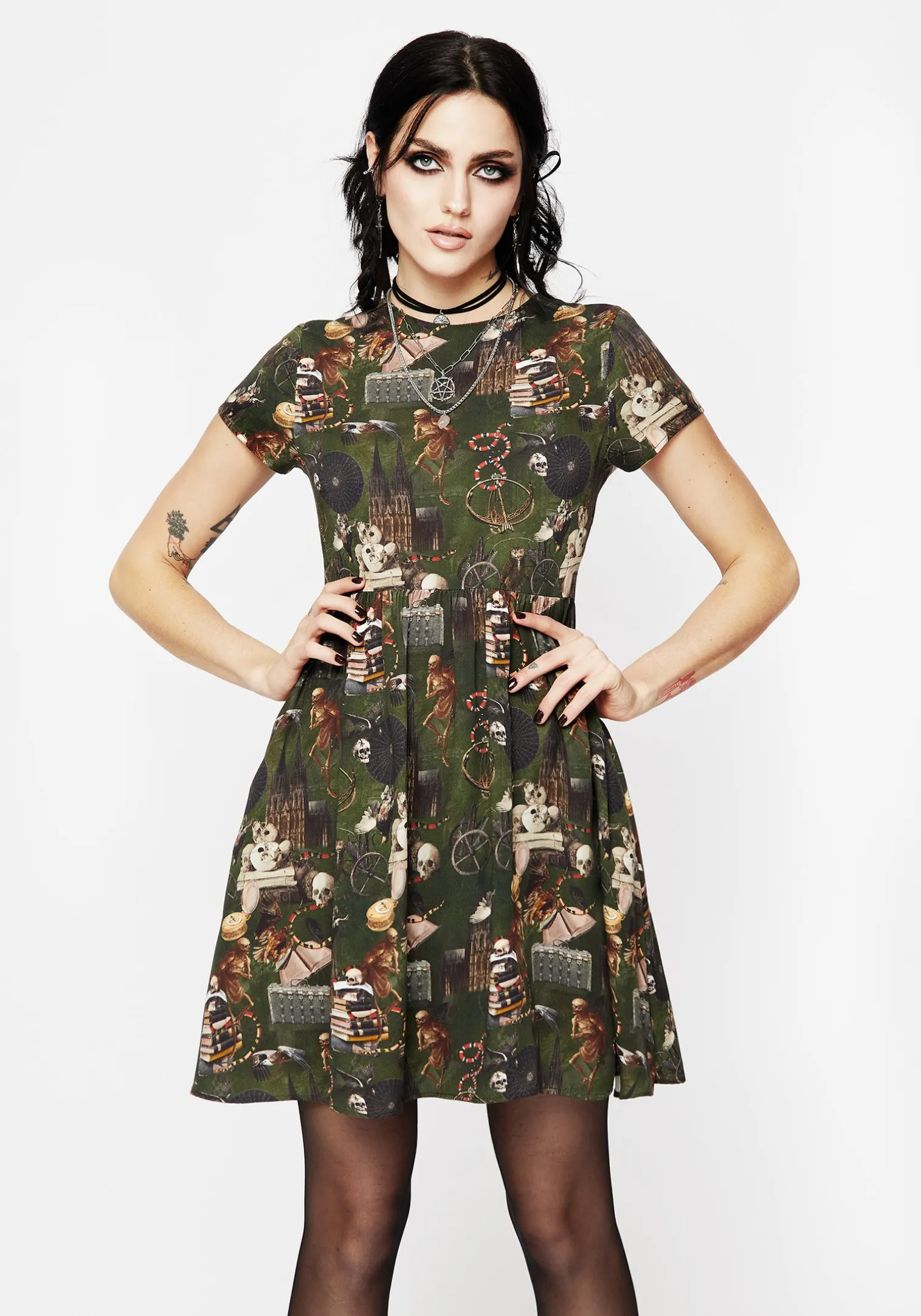 Maleficium Mini Skater Dress