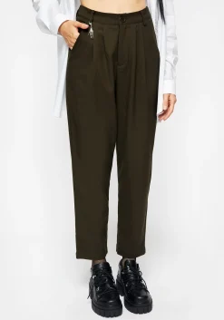 Malverde High Waist Tapered Trousers - Green