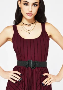 Mamba Debossed Belt With Snake Buckle - Black