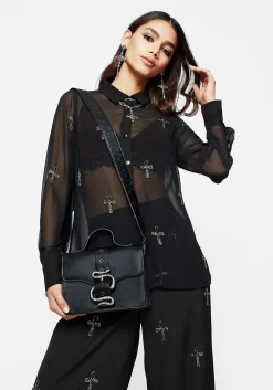 Mamba Snake Buckle Crossbody Bag