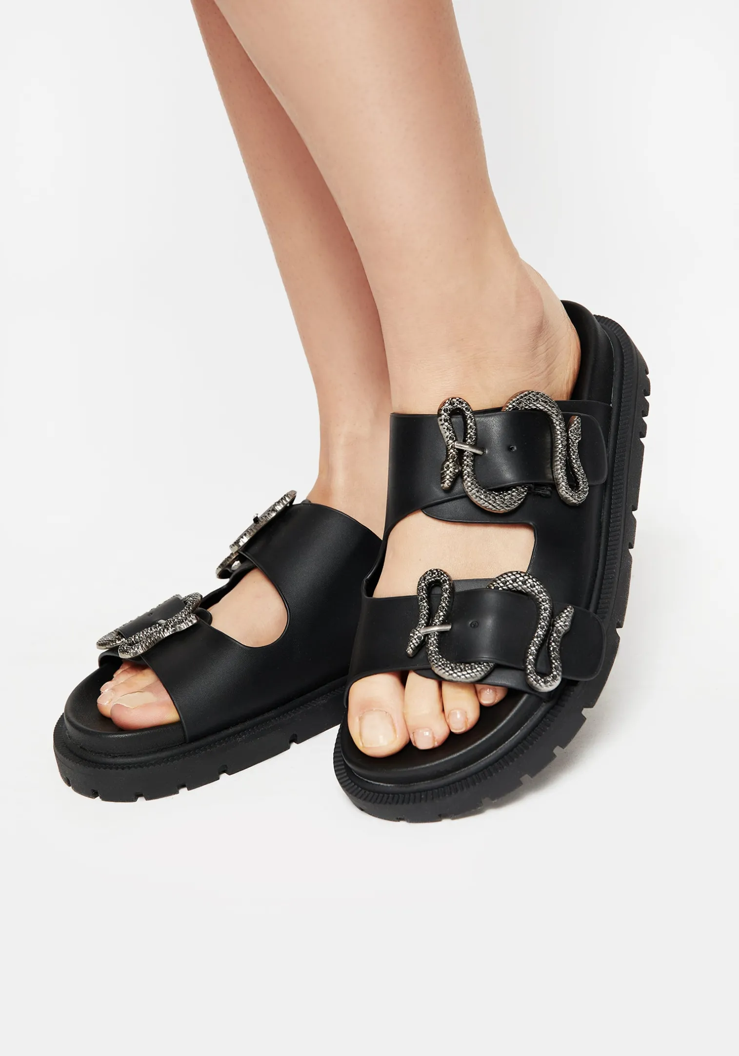 Mamba Snake Buckle Sandals