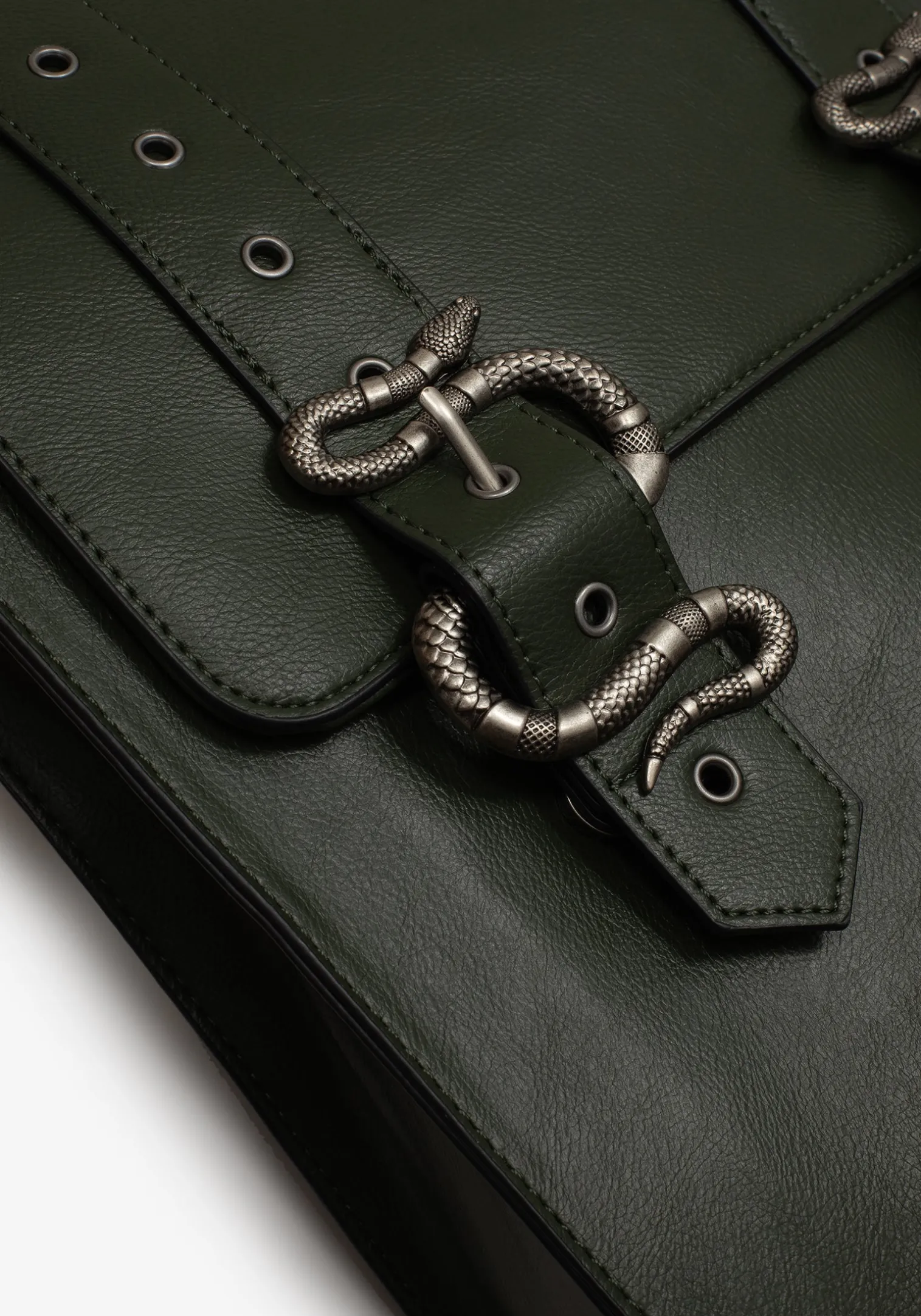 Mamba Snake Buckle Satchel Bag