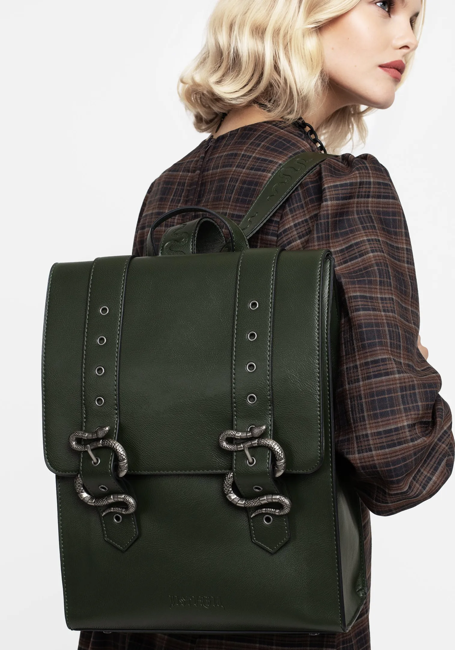 Mamba Snake Buckle Satchel Bag
