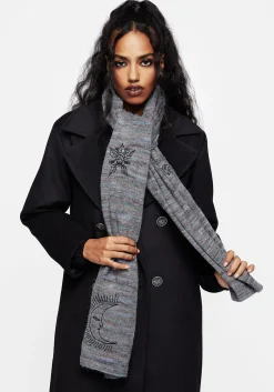 Mandragore Embroidered Knit Scarf