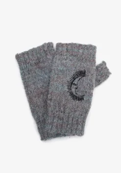 Mandragore Embroidered Knit Fingerless Gloves