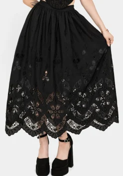 Maple Broderie Hem Maxi Skirt