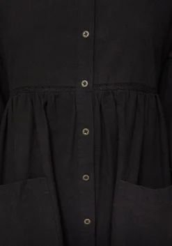 Marigold Cotton Button Up Smock Mini Dress