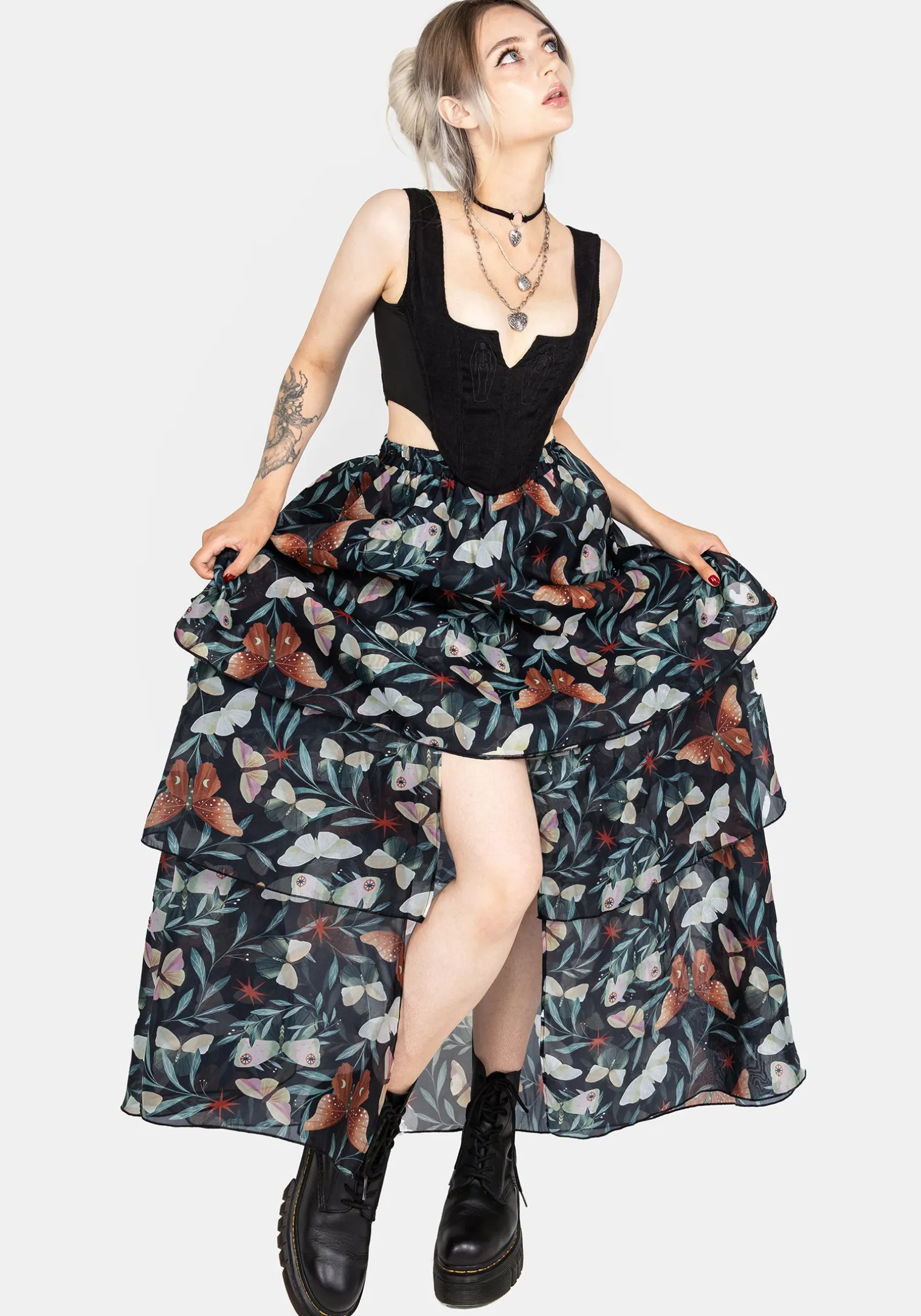 Mariposa Split Tiered Organza Skirt
