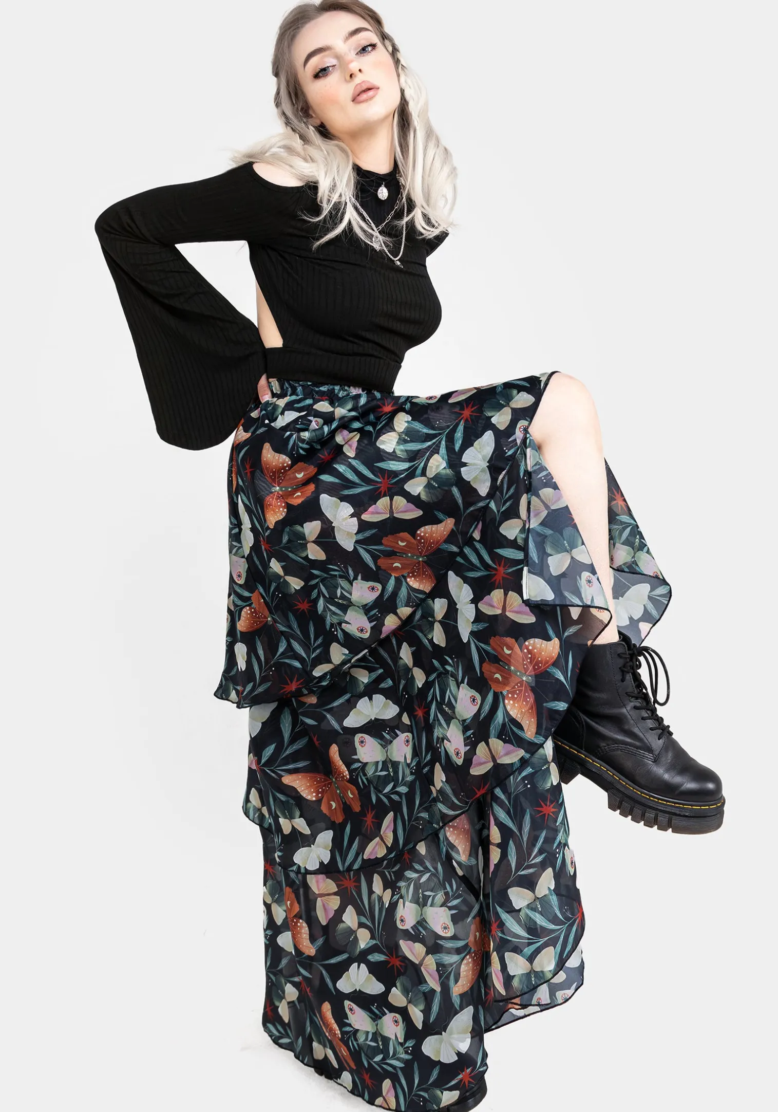 Mariposa Split Tiered Organza Skirt