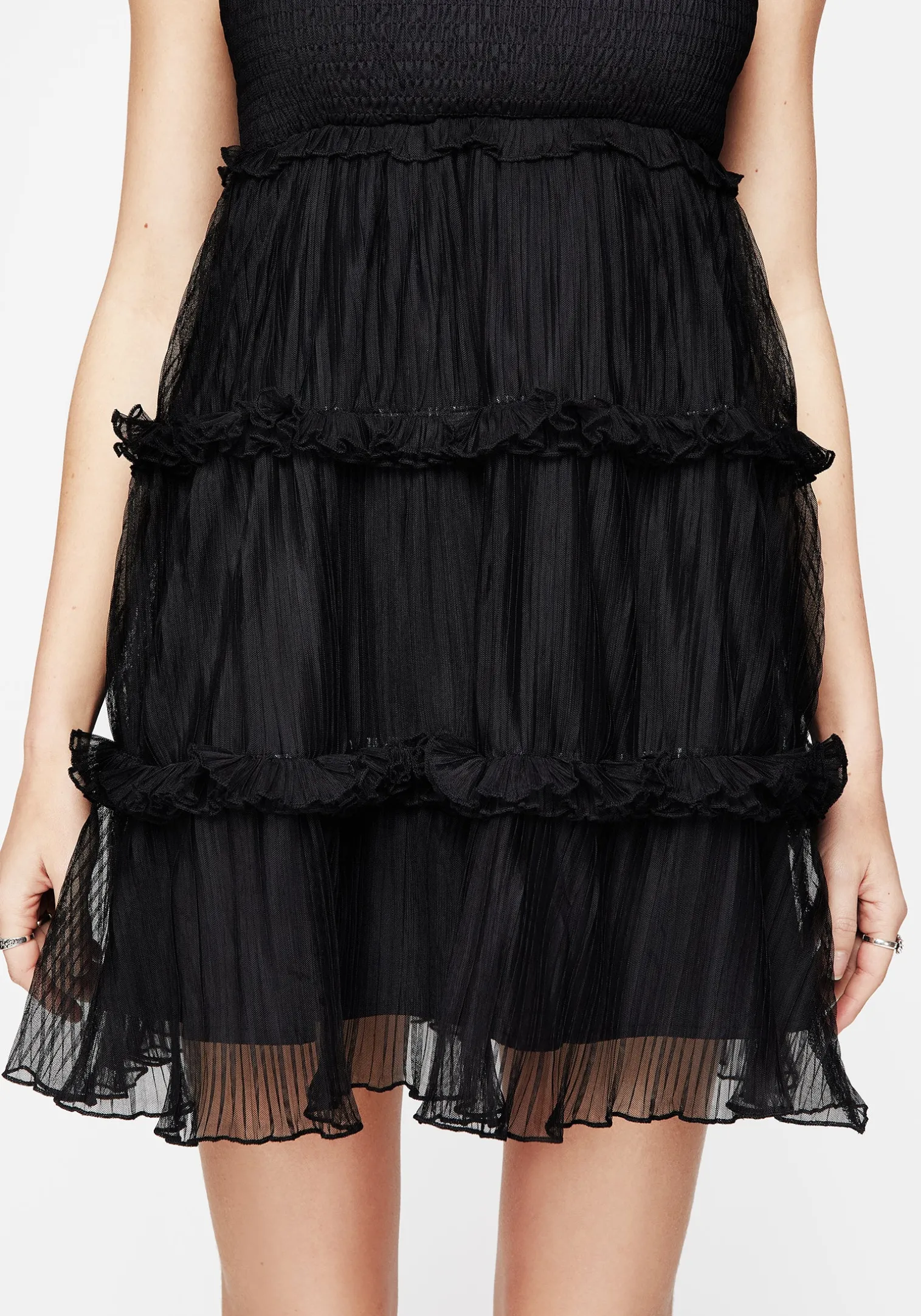 Marquise Crinkle Cami Mini Dress with Sleeves