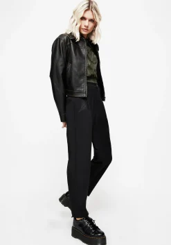 Marsilea Fern Embroidered Tapered Tailored Trousers