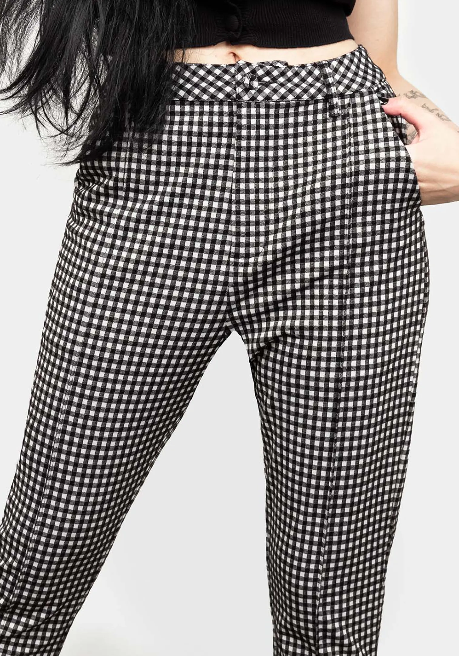 Martha Gingham Tapered Trousers