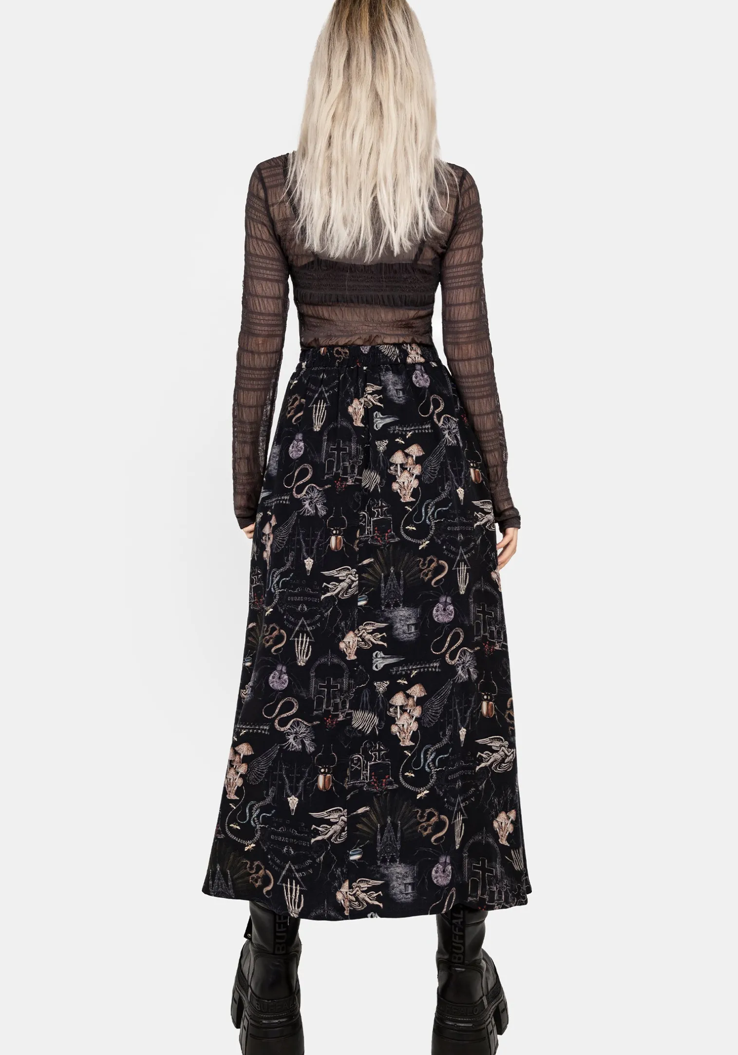 Maudeline Victoriana Print Eco-Viscose Midaxi Skirt