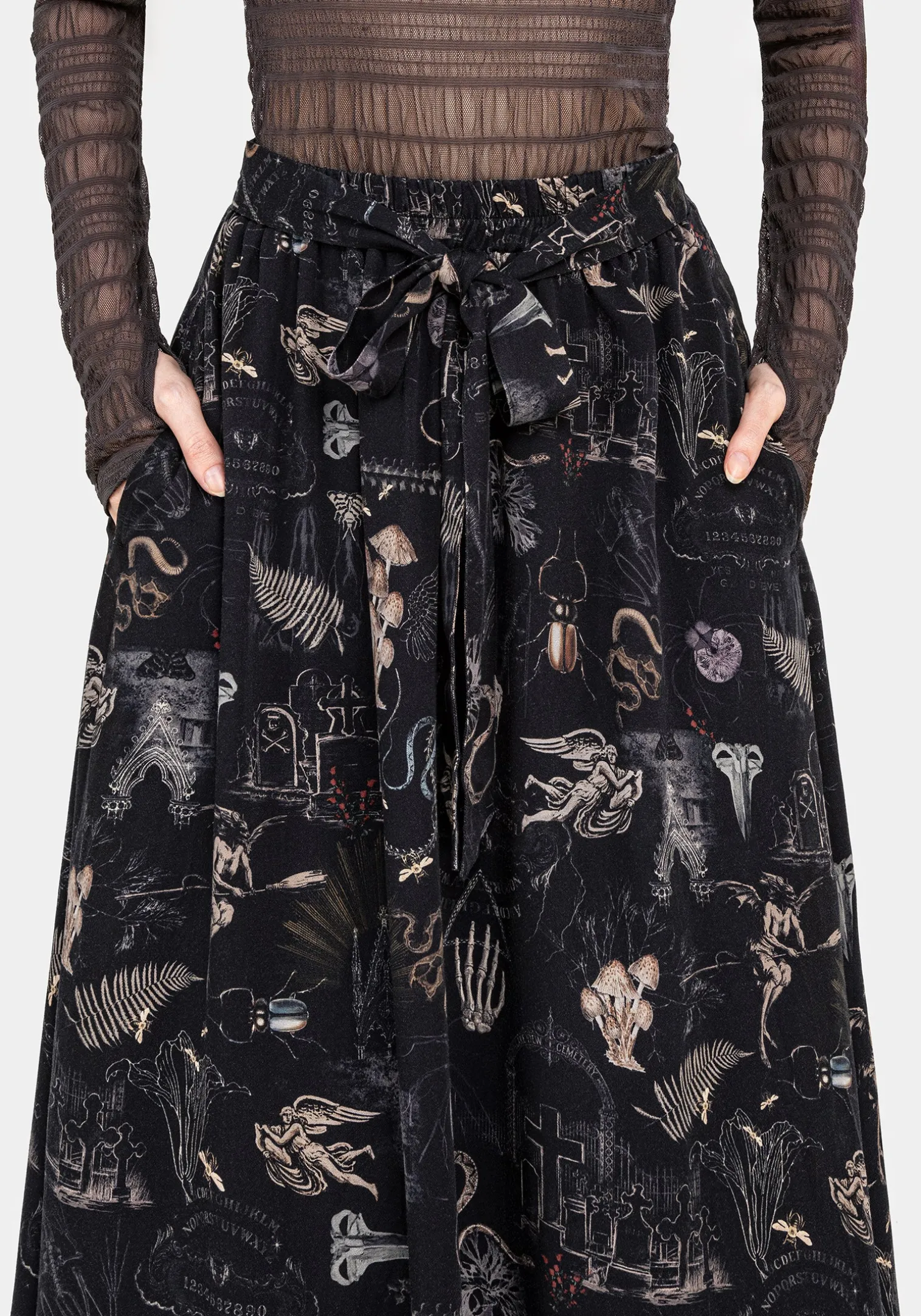 Maudeline Victoriana Print Eco-Viscose Midaxi Skirt