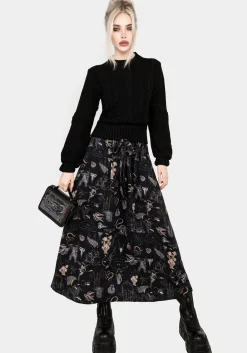 Maudeline Victoriana Print Eco-Viscose Midaxi Skirt