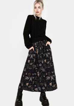 Maudeline Victoriana Print Eco-Viscose Midaxi Skirt
