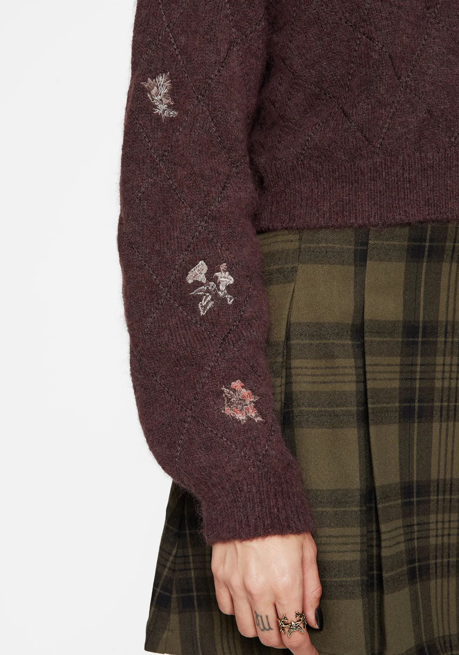 Maya Tile Embroidered Knit Cardigan