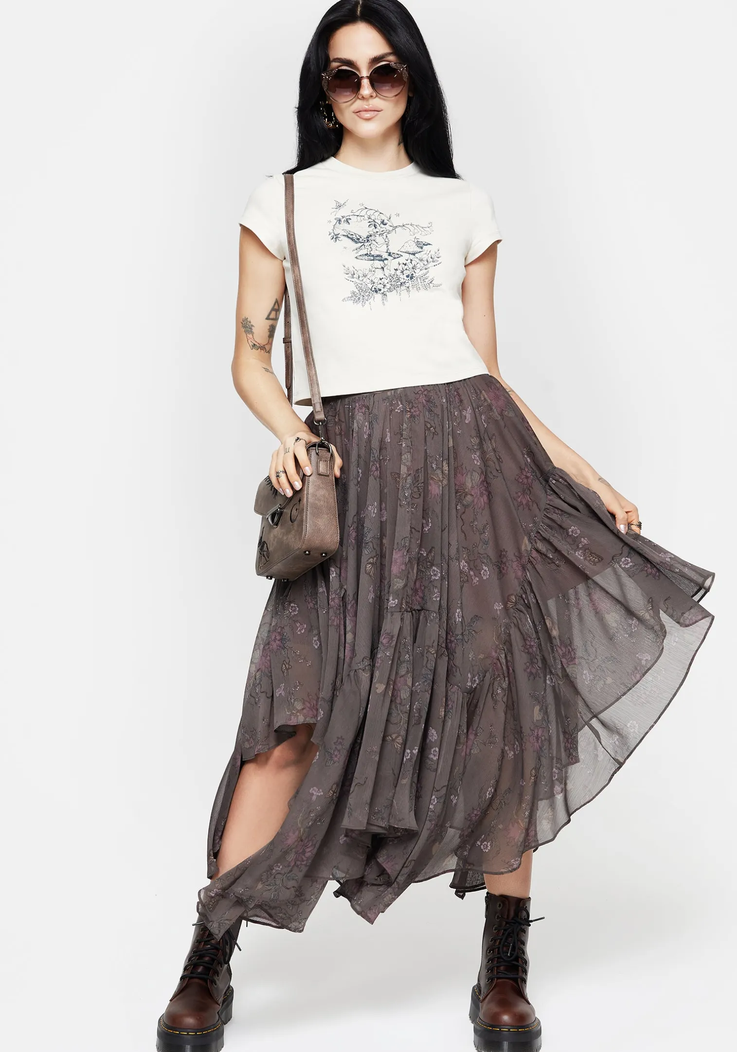 Maypole Cotton Fairy Print Crop T-Shirt