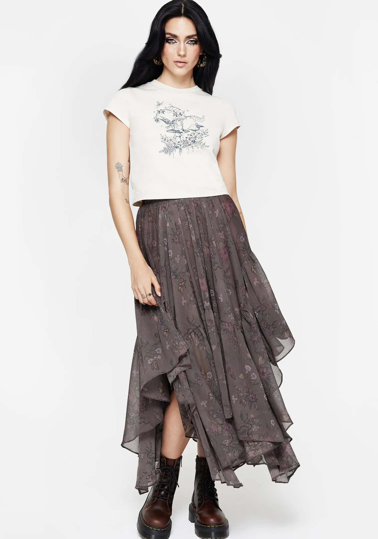 Maypole Cotton Fairy Print Crop T-Shirt