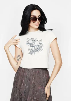 Maypole Cotton Fairy Print Crop T-Shirt