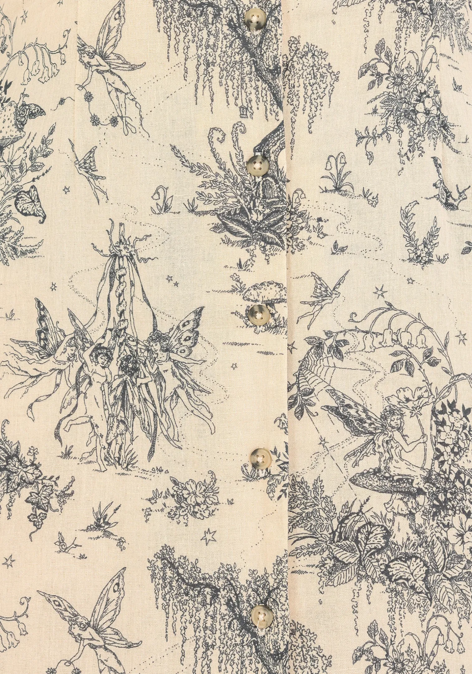 Maypole Cotton Print Button Up Midaxi Dress
