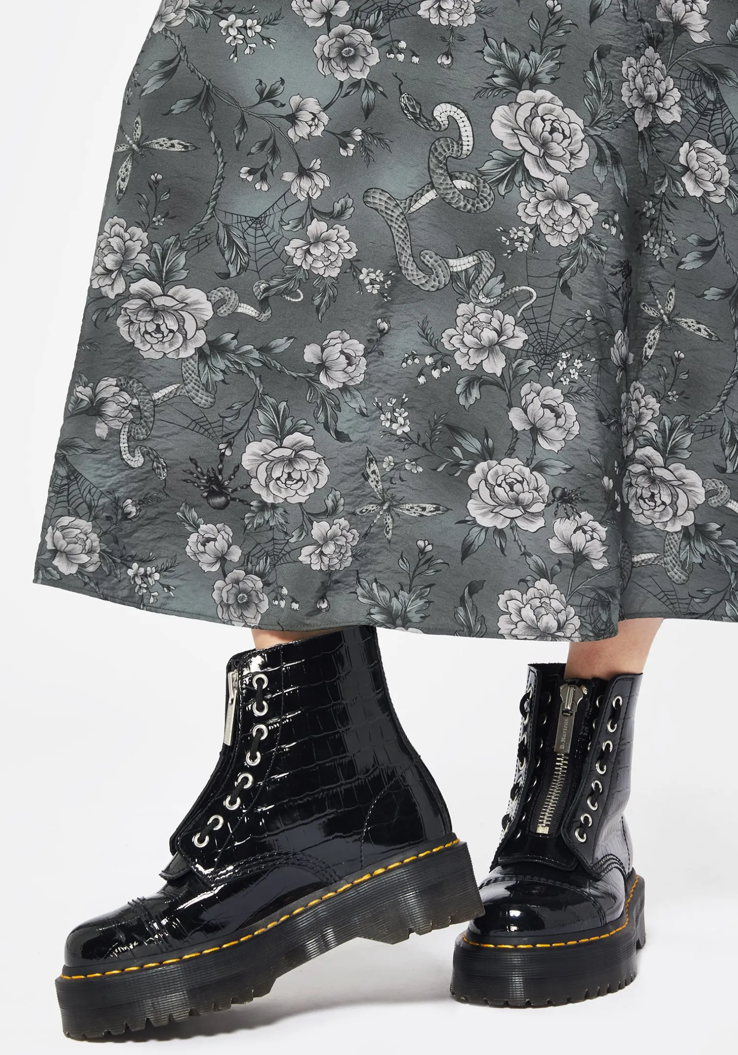 Meadow Floral Serpent Print Midaxi Skirt