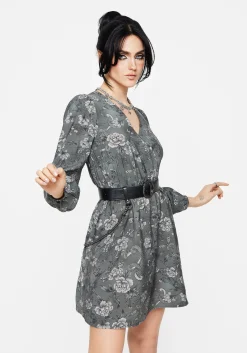 Meadow Floral Serpent Print Mini Wrap Dress