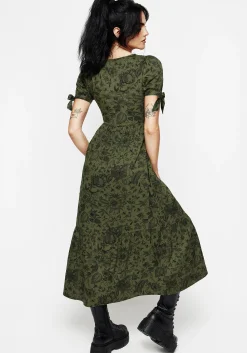 Meadowflowers Floral Print Button Up Tiered Midaxi Dress