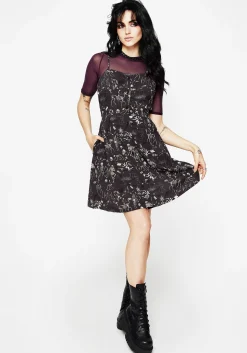 Melancholia Button Up Mini Apron Dress