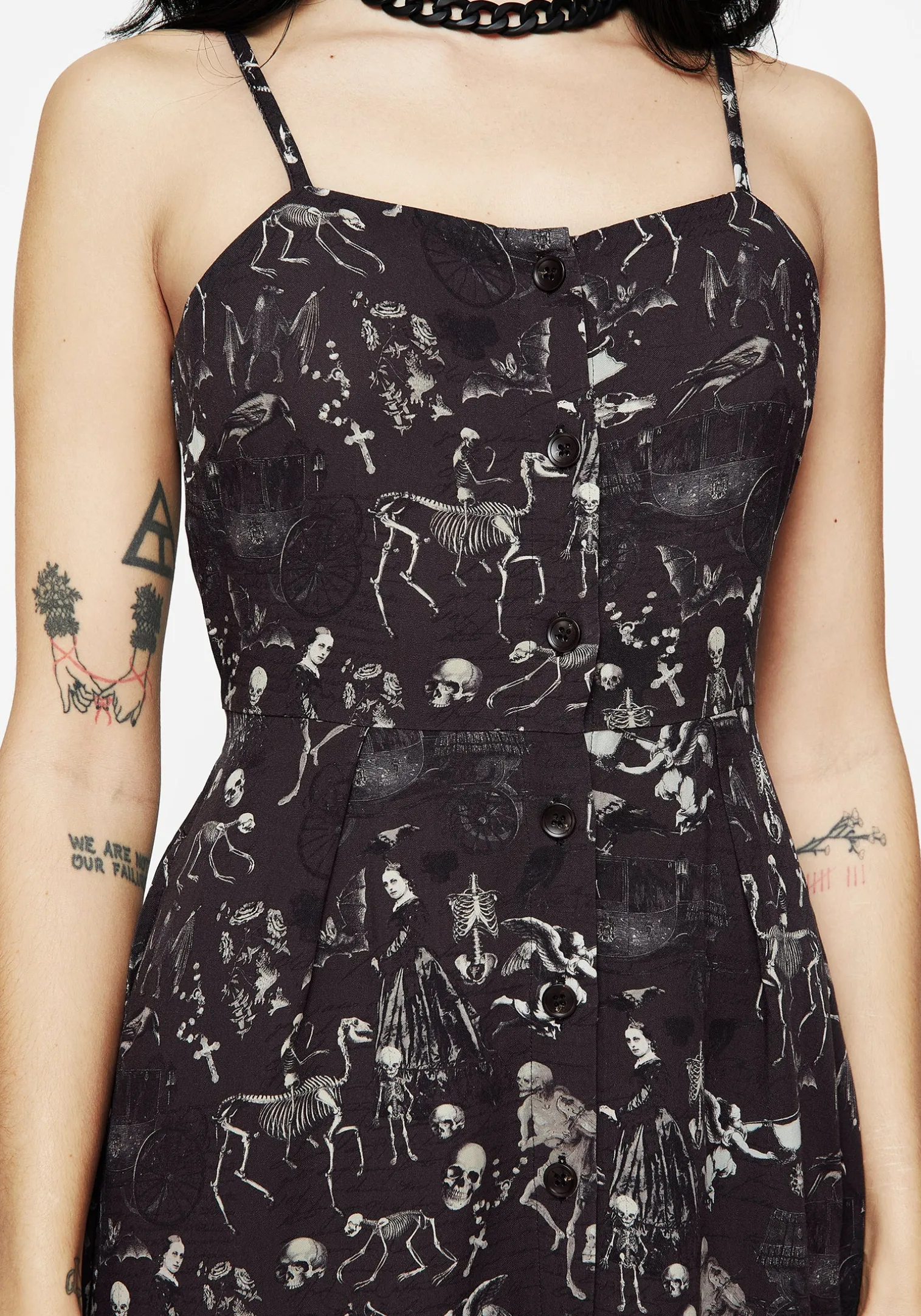 Melancholia Button Up Mini Apron Dress