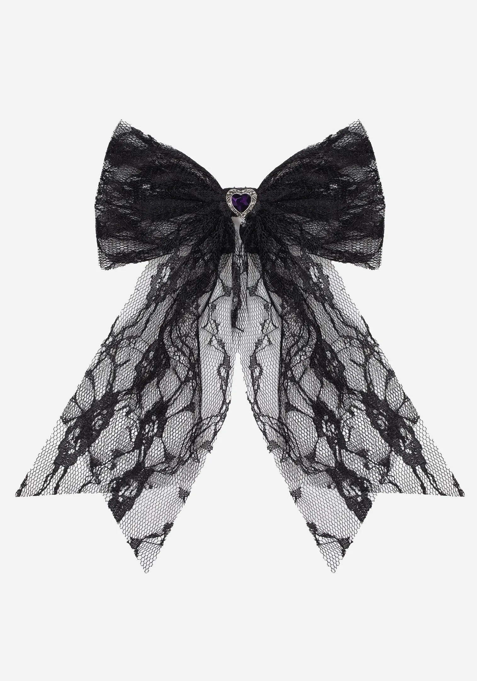 Melanie Heart Lace Hair Bow