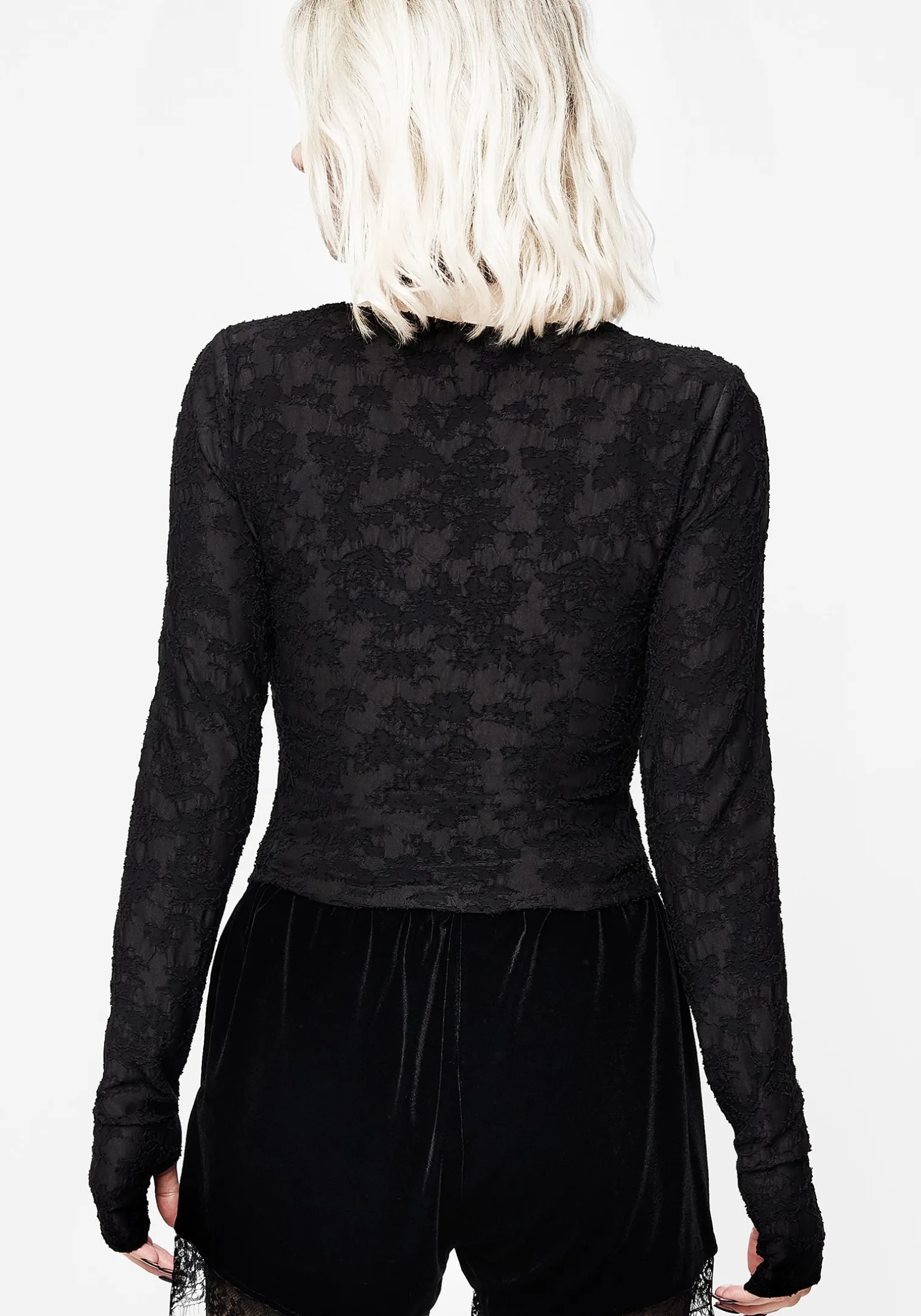 Melica Textured Long Sleeve Top
