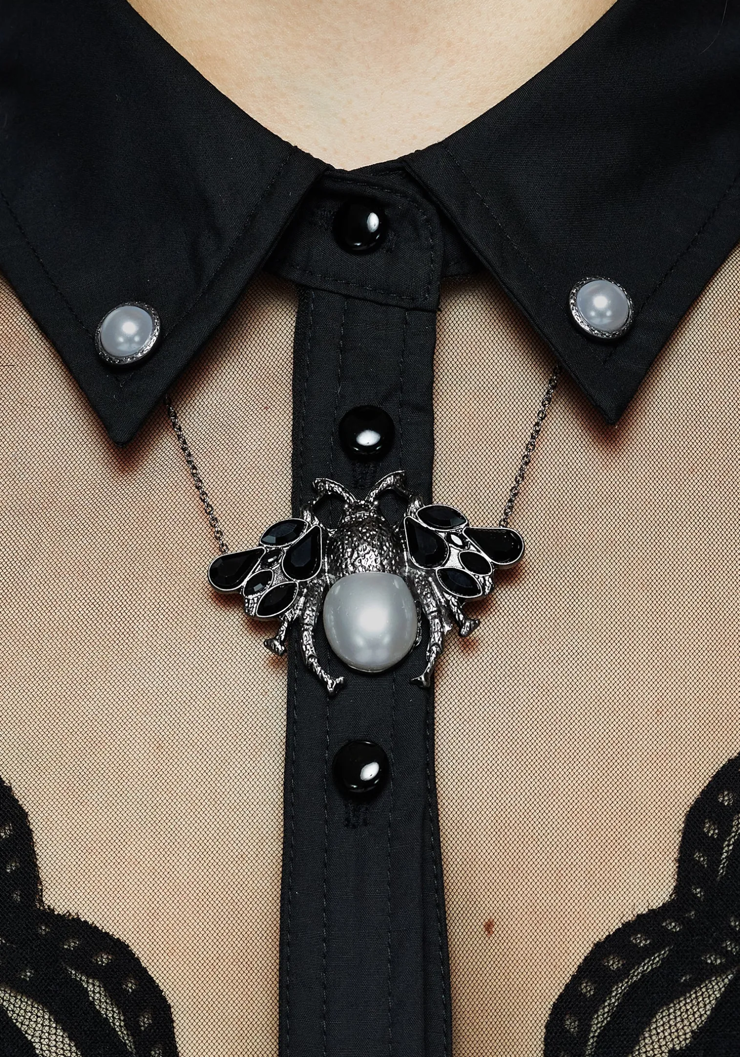 Melissa Bug Collar Chain Brooch