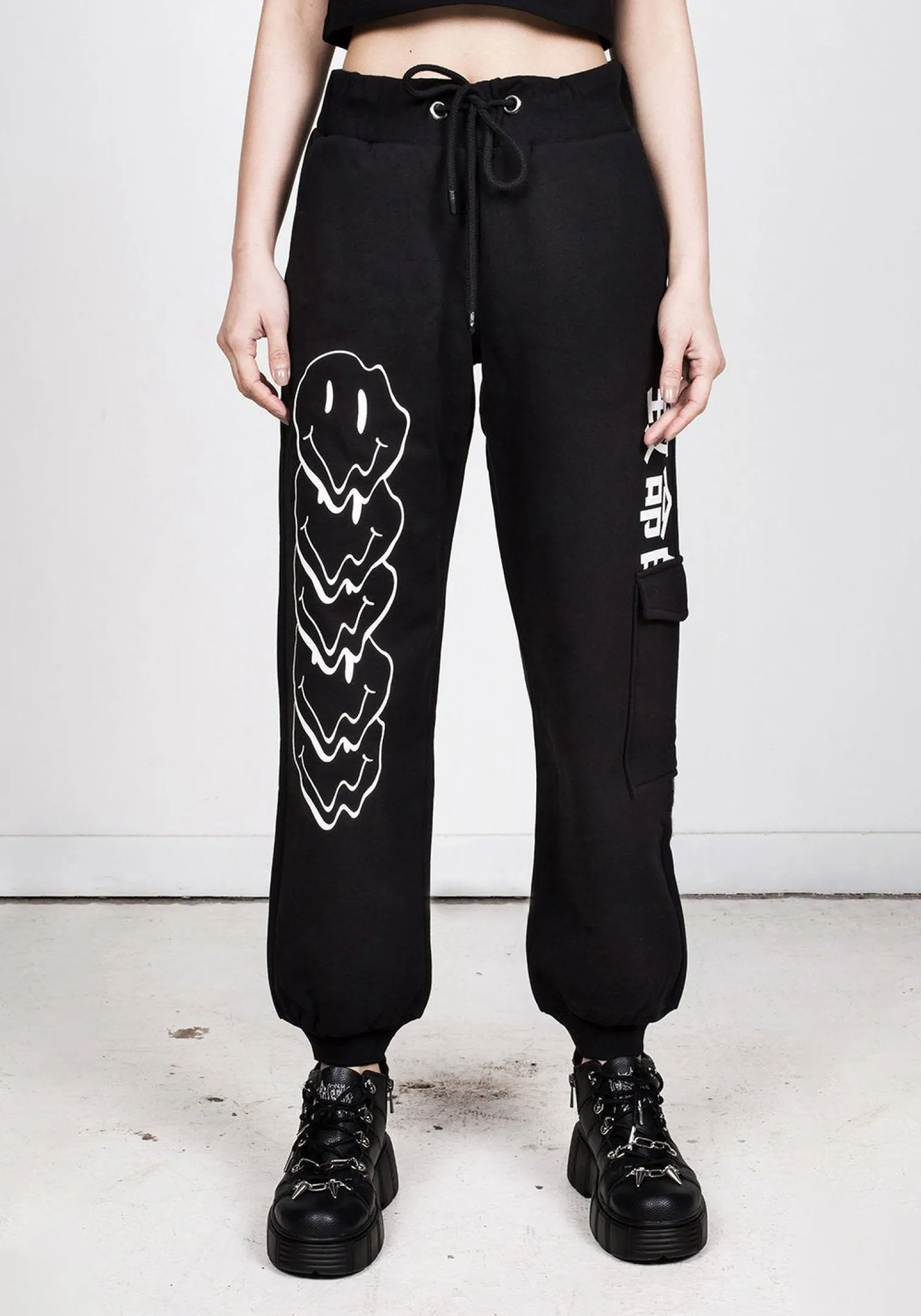 Melting Face Cargo Sweatpants