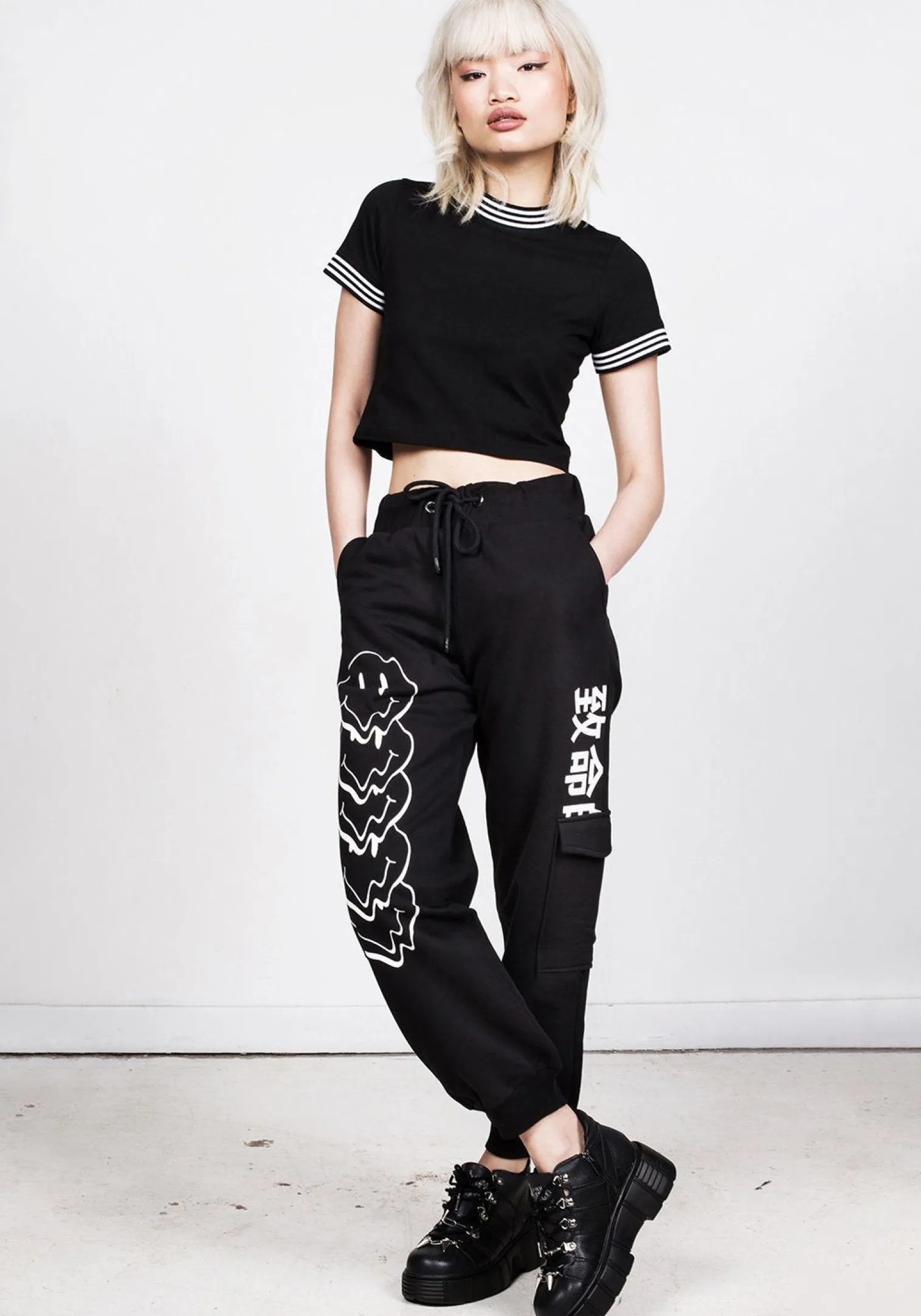 Melting Face Cargo Sweatpants