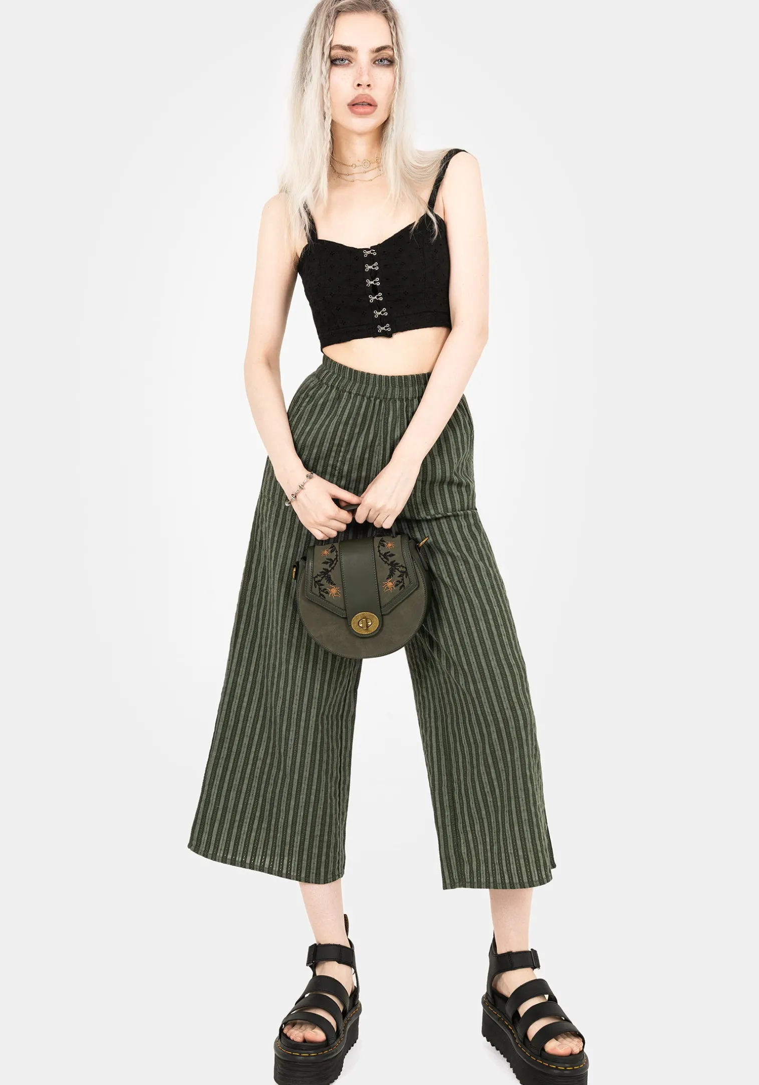 Memorantia Wide Leg Culottes - Green