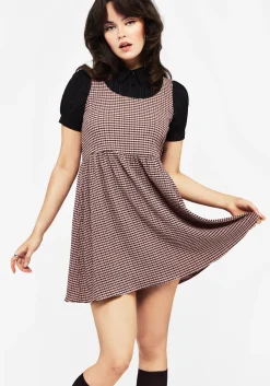 Midora Crinkle Check Mini Skater Dress