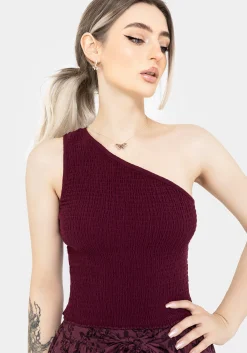 Midsommar Cotton Asymmetric Shirred Top