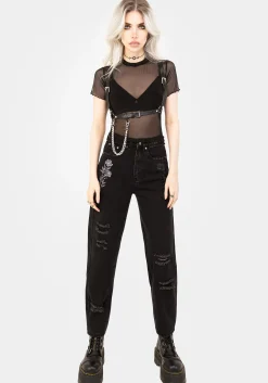 Mirage Mesh Lettuce Edge Crop Tee